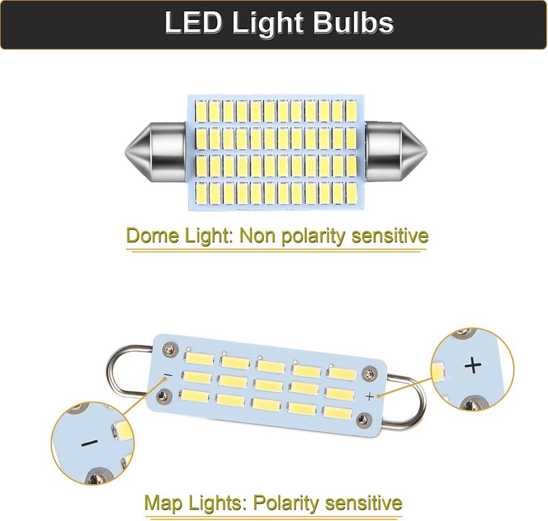RAVSOFT interior LED Map Dome light bulbs kit assembly For Chevy K1500 K2500 GMC C1500 C2500 1988-2000, Silverado Sierra 1988-1998 Pickup 6000K White, 2 Map + 1 Dome LED light - Image 3